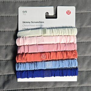 NWT Lululemon Skinny Scrunchies 6 Pack